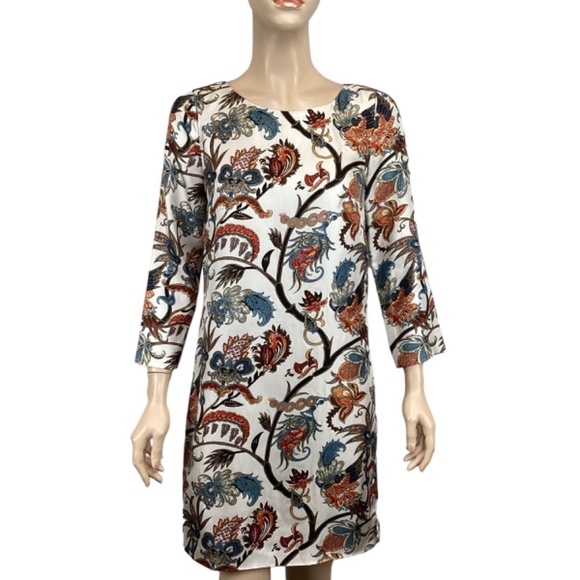 J Crew Collection Jules dress size 00 Shift Dress‎ Print 100% Silk Lined - Picture 2 of 9